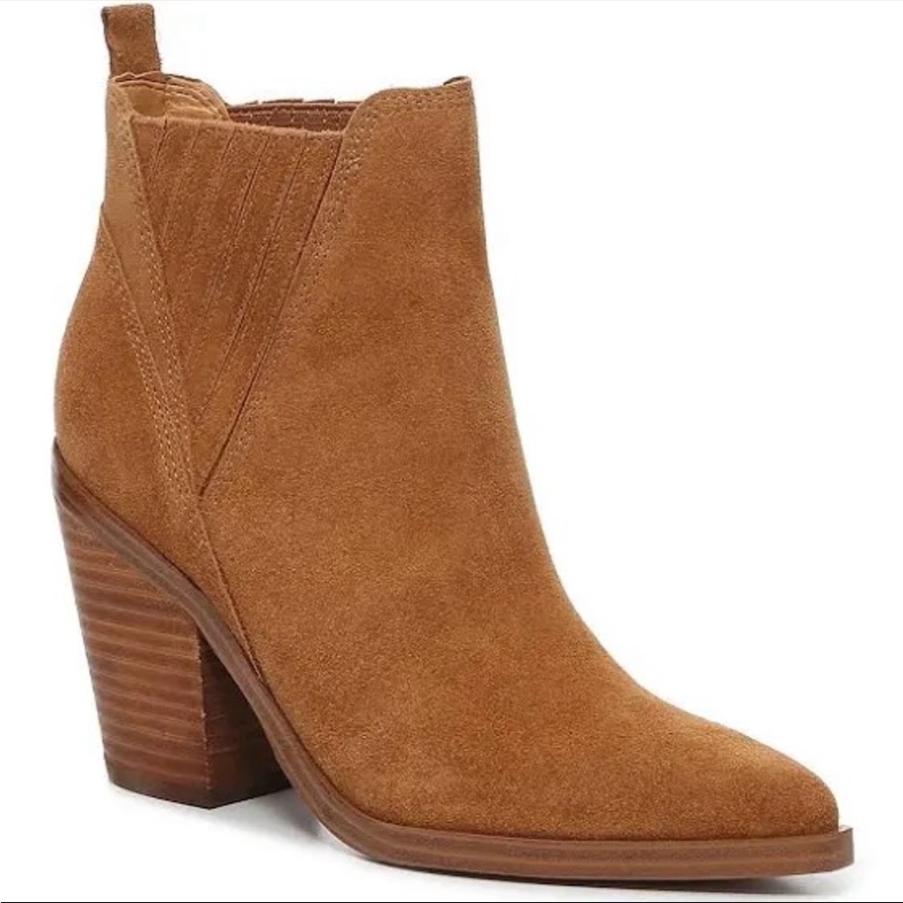 NEW MARC FISHER Gadri Pointed Toe Bootie Rhum Suede Brown Size 10 $189